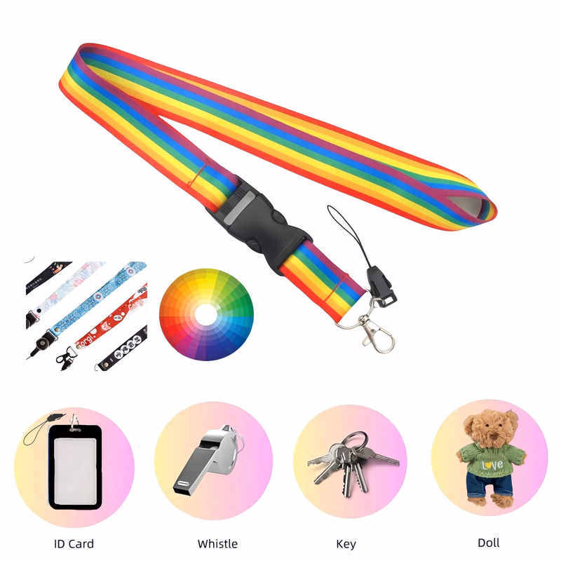 ID Card Rainbow Lanyard