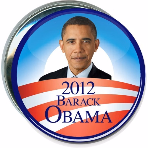 Barack Obama on logo 2012 Political Button