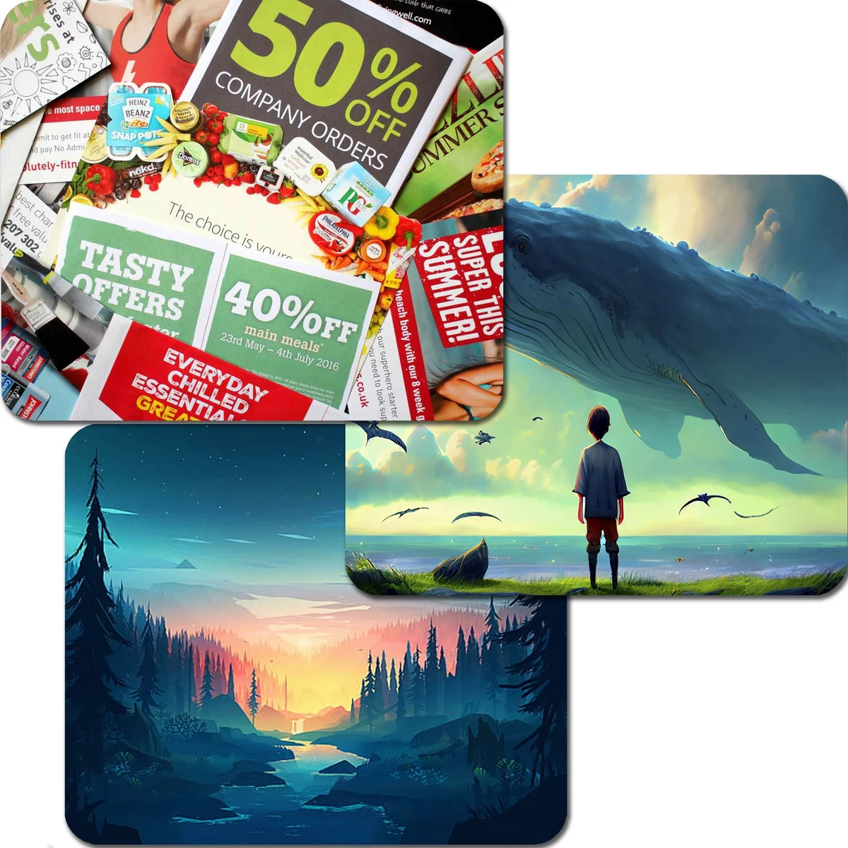 Large Full Color Sublimation Rectangular Mouse Pads 1