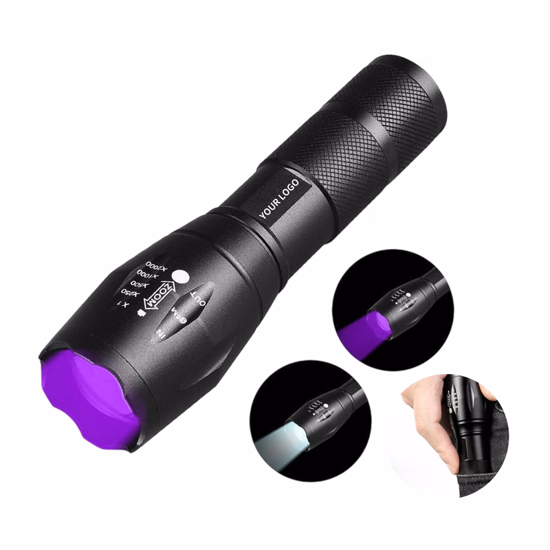 Aluminum Alloy Tactical LED Flashlight With Adjustable Zoom And Five Modes