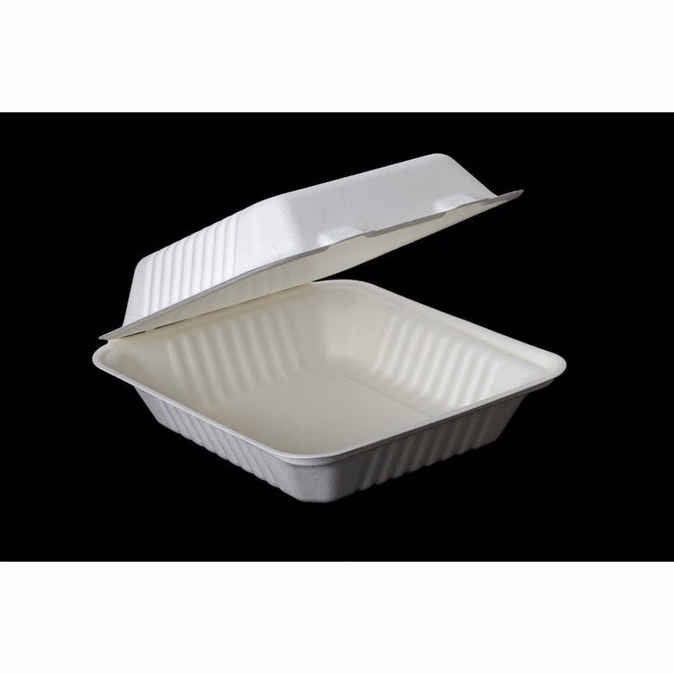 Disposable Clamshell Food Boxes - 1 Compartment 9" x 9"