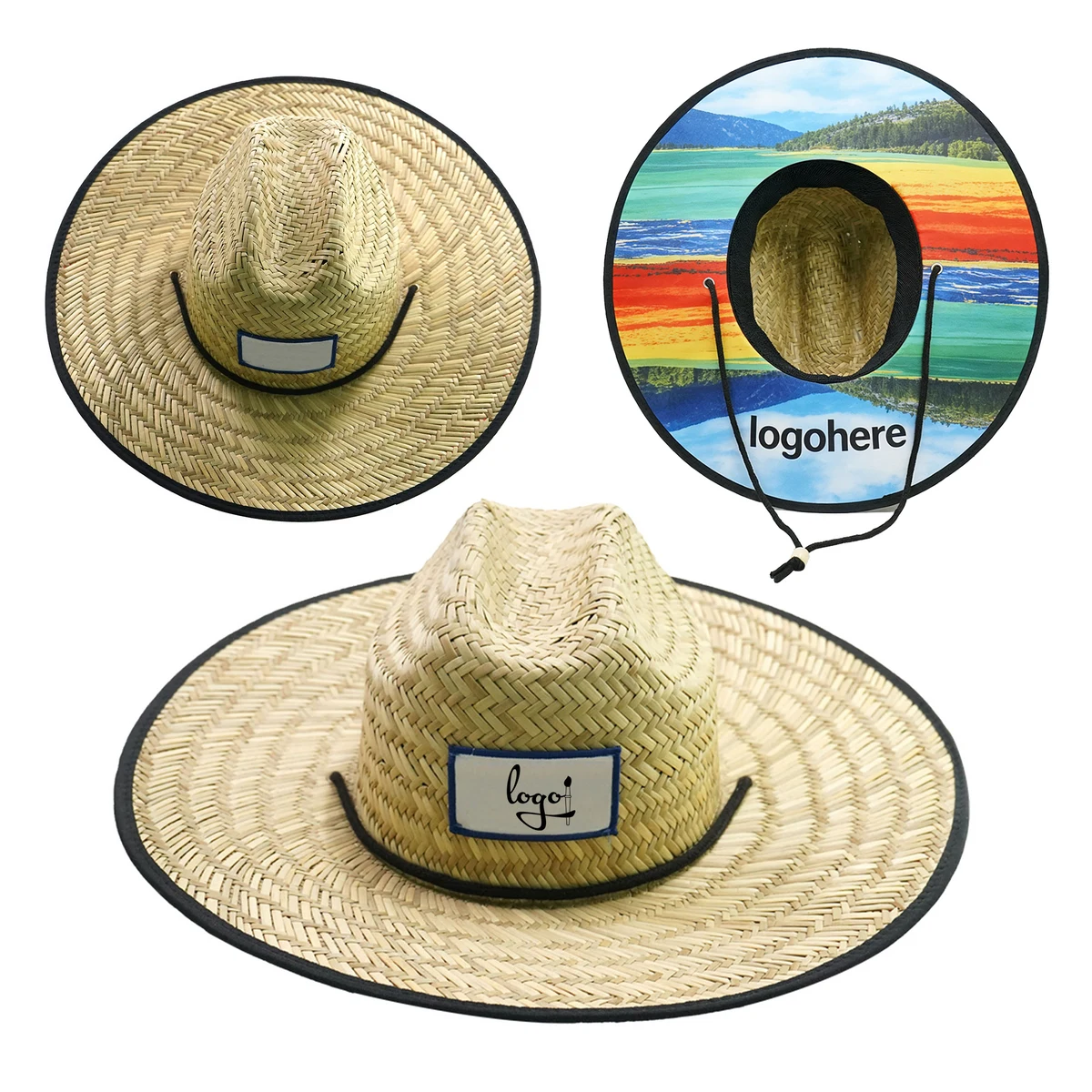 Custom Logo Sun Straw Hat 1