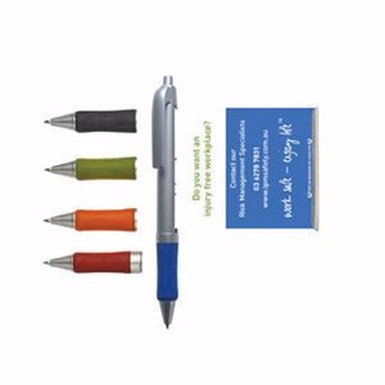 Silver Banner Pen w/ Contrast Grip (5.82"x0.47")