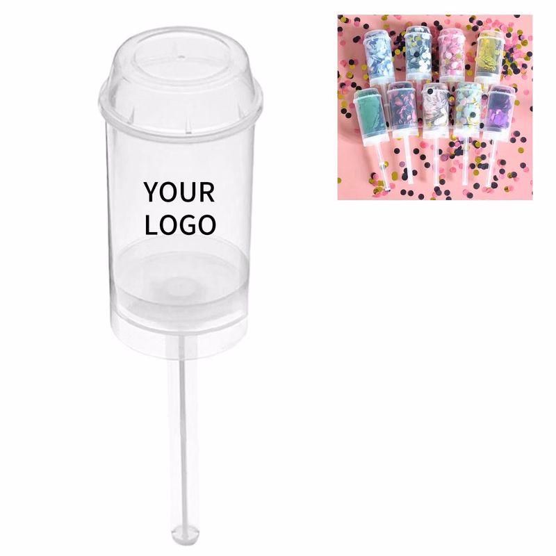 Plastic Tube Filled with Bright Paper Confetti
