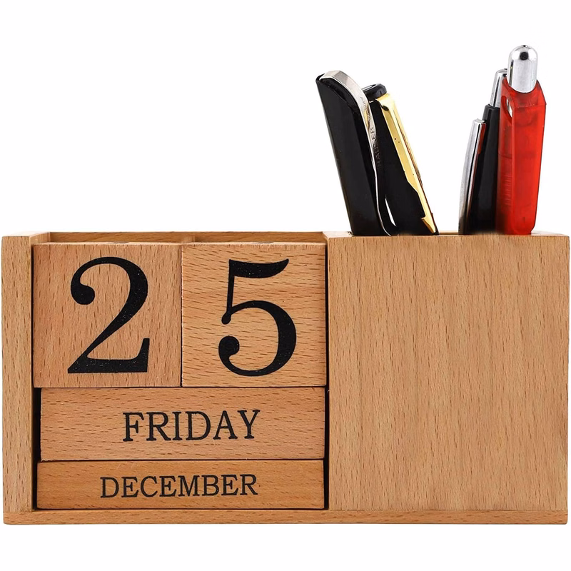 Perpetual Wooden Desk Calendar