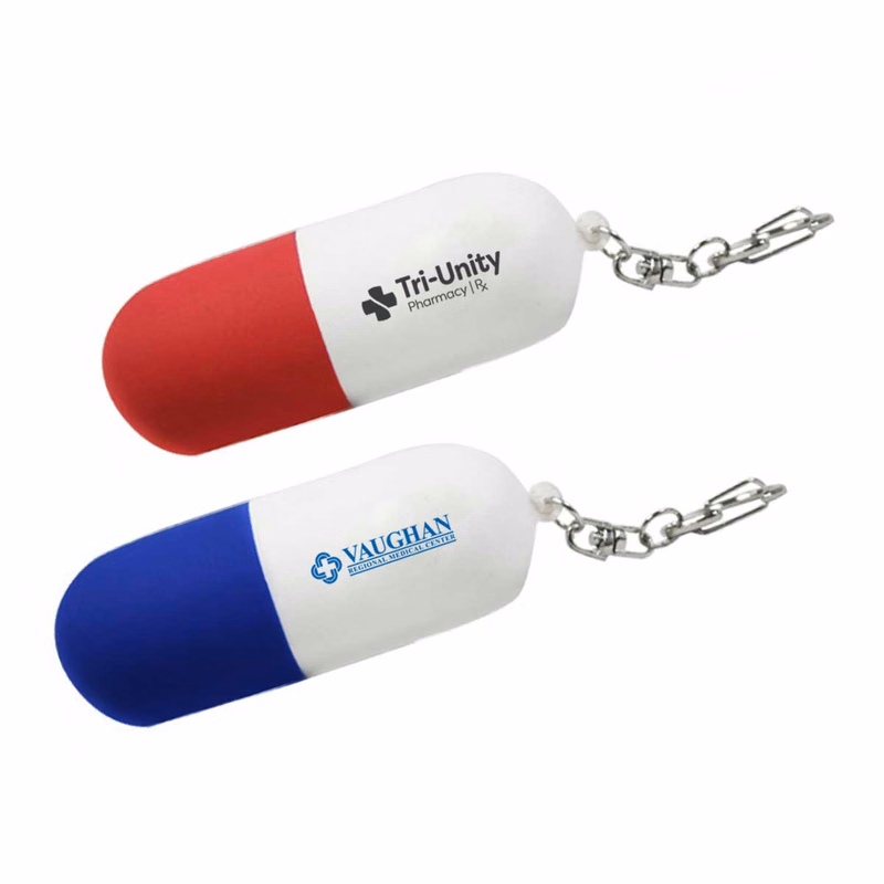 Pill Capsule Stress Reliever Keychain