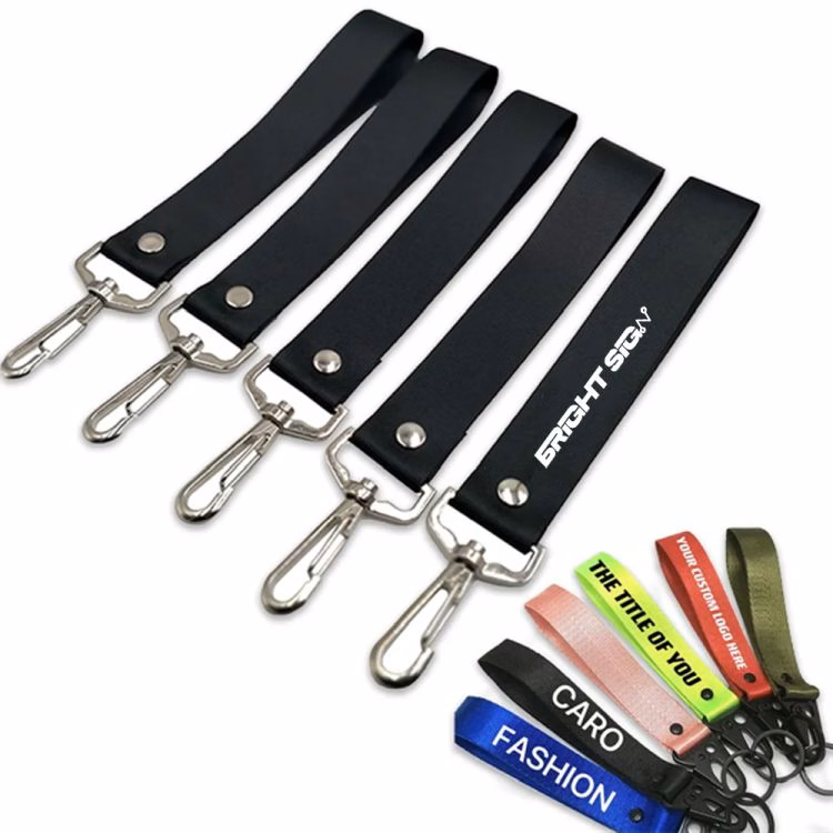 Customizable Embroidered Wristlet Lanyard Keychain