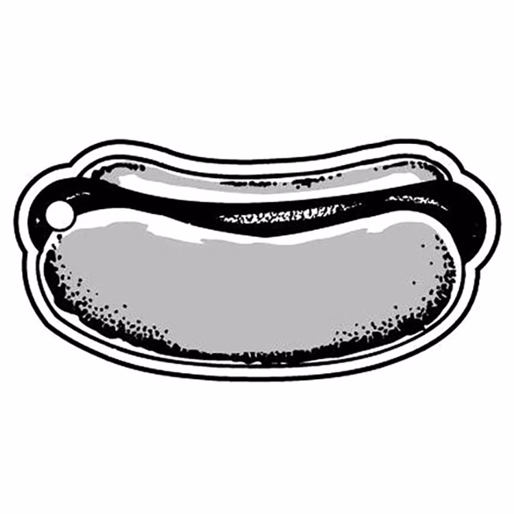 Plain Hot Dog Key Tag - Spot Color