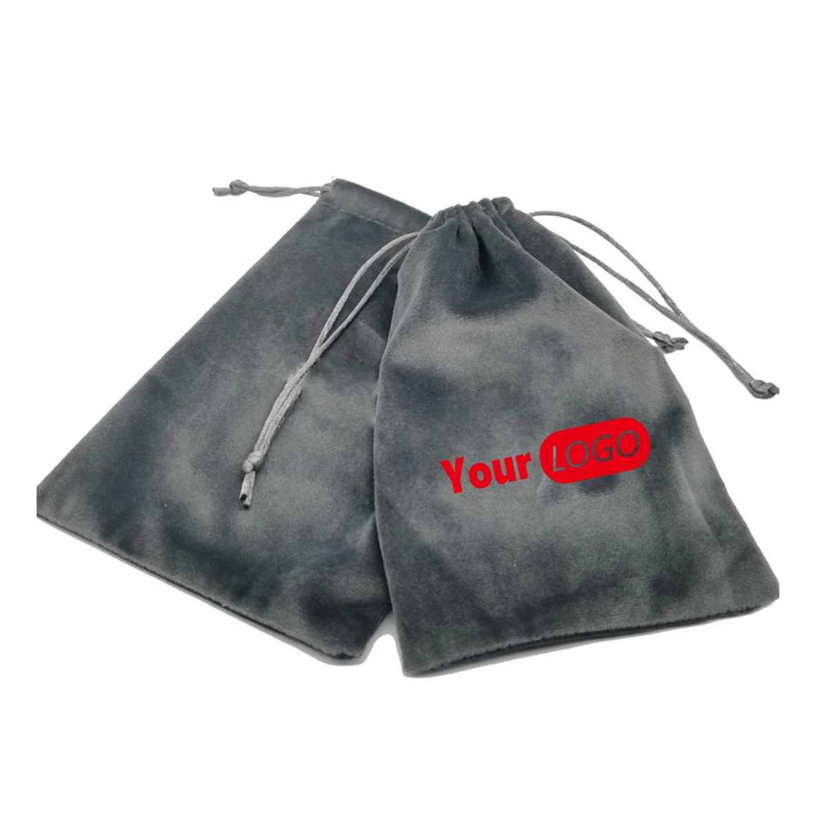 MOQ 50 Velvet Drawstring Jewelry Pouch with Custom Logo 1