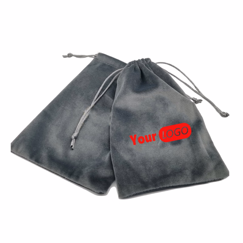 MOQ 50 Velvet Drawstring Jewelry Pouch with Custom Logo
