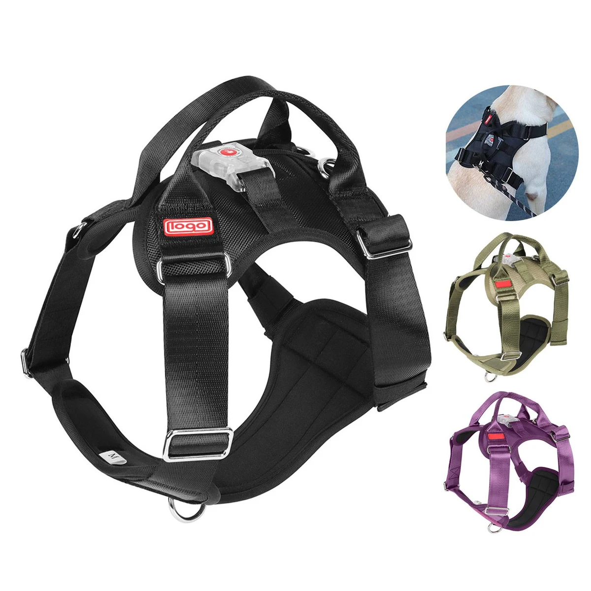 Multiple Sizes Luminous LED Lamp Pet Dog Harness 1