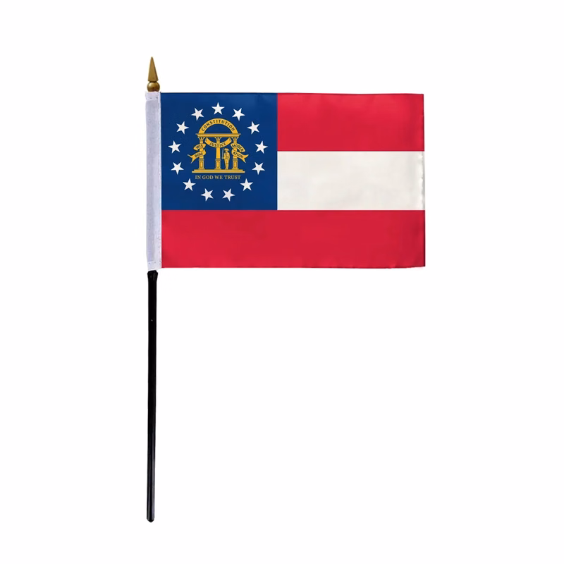 4"x6" & 12"x18'' Georgia 2003 ePoly Printed Stick Flags