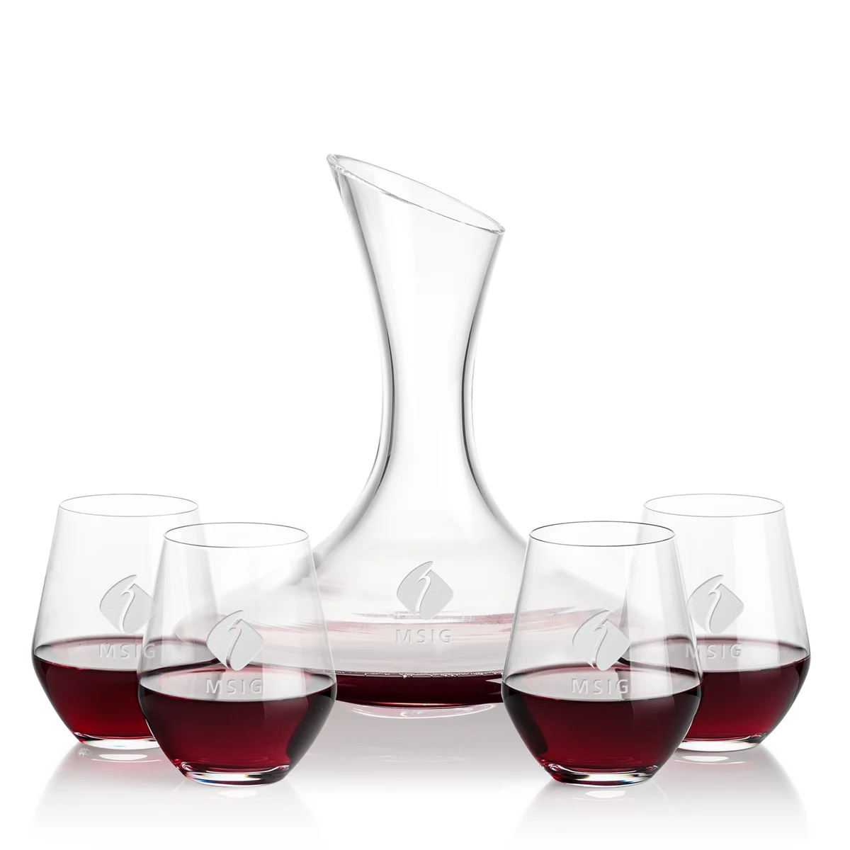 Madagascar Carafe & Reina Stemless Wine 1