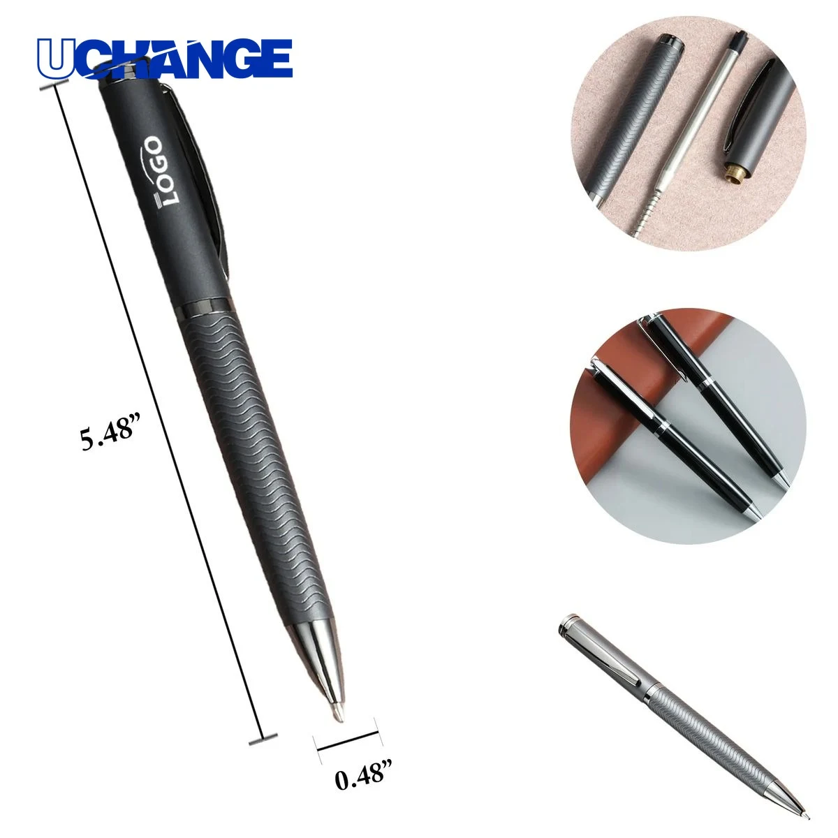 Metal Retractable Ballpoint Business Pen, custom pen with logo imprint 1