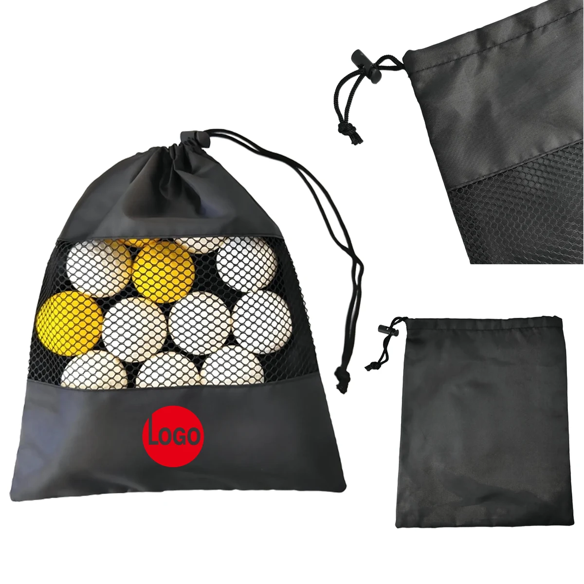 Lightweight 210D Drawstring Bags With Pocket 1