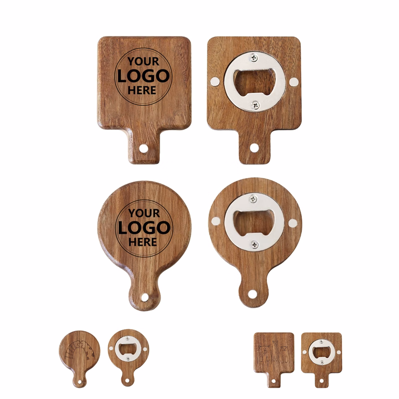 Customizable Magnetic Wooden Bottle Opener