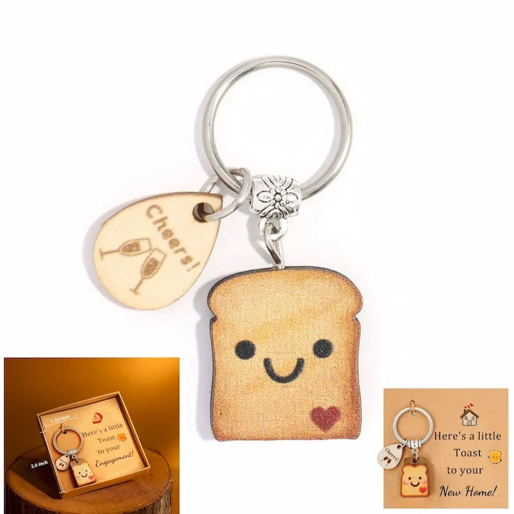 Pealicious Cute Toast Keychain