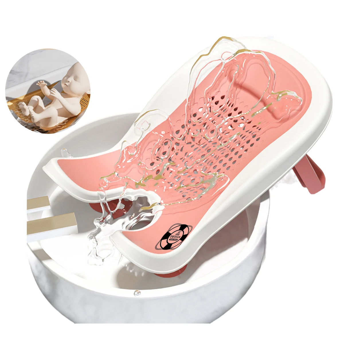 MOQ 50 Newborn Baby Bath Support Seat with Wash Assist 1