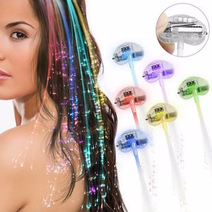 Light Up Braid Hair Headband Wig Easy Clip On LED Lights