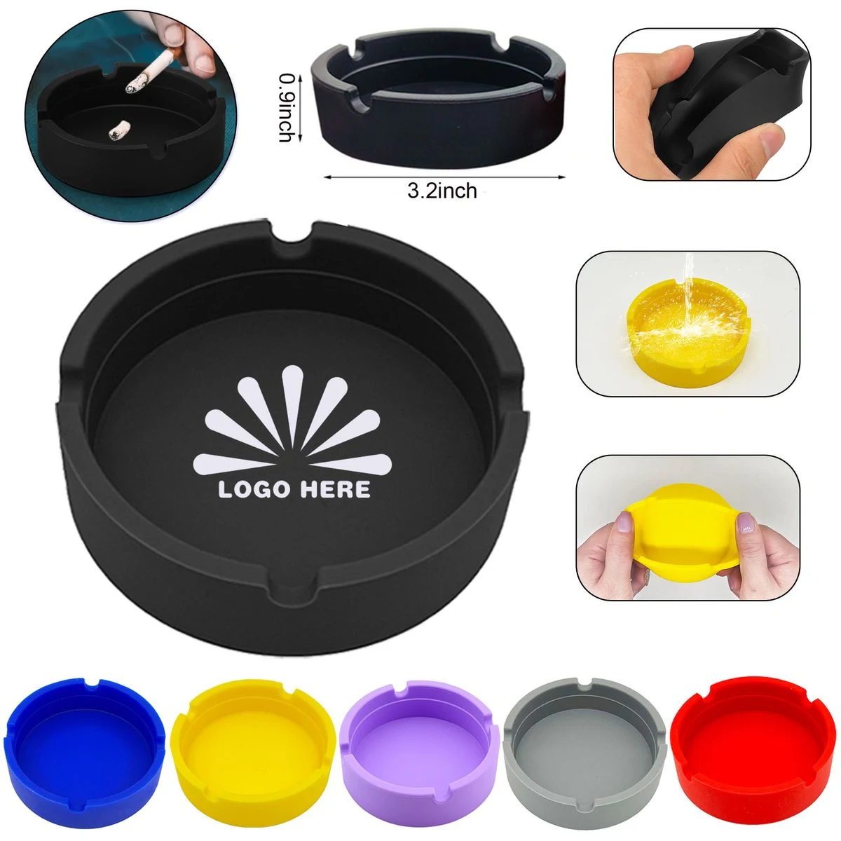 Round Silicone Ashtray 1