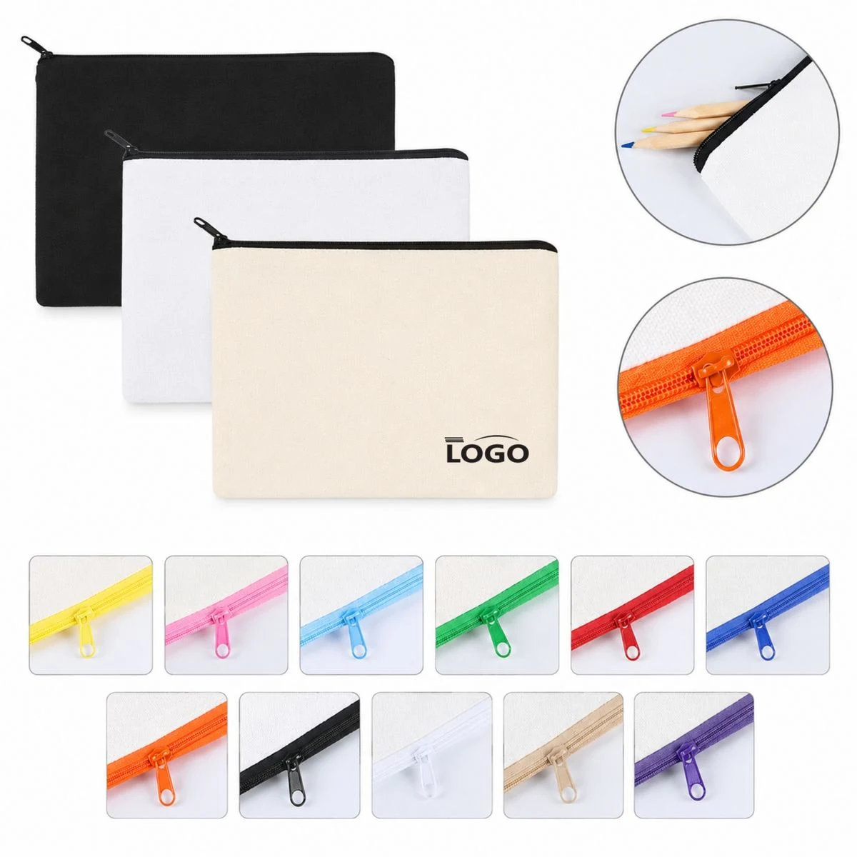 Portable Zipper Canvas Pencil Case 1