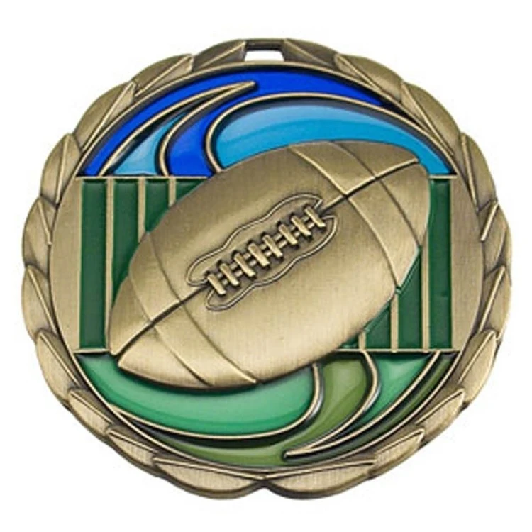 Football Color Epoxy Medallion (2-1/2") 1