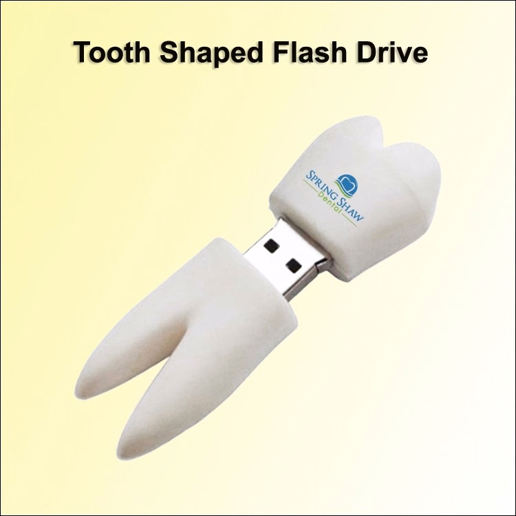 Tooth Shaped Flash Drive / USB - 1 GB Memory