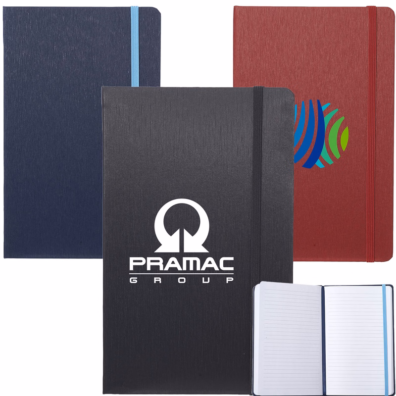 5.25" x 8.5" Hardcover Journal Notebooks w/ Matching Color Elastic Band