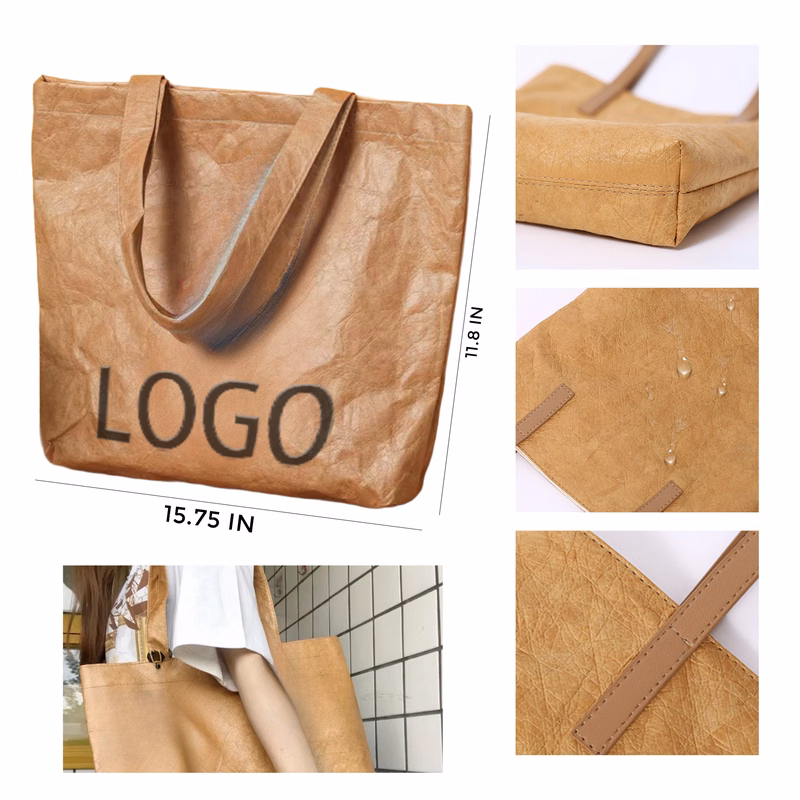 MOQ 10 PCS Durable DuPont Paper Handbag