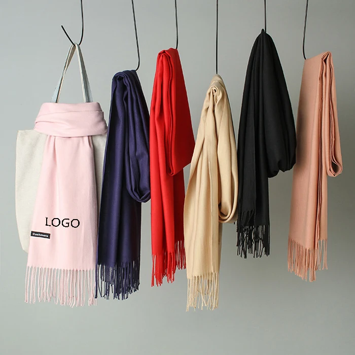 Pure Color Large Blank Cashmere Scarf--79"*26" 1