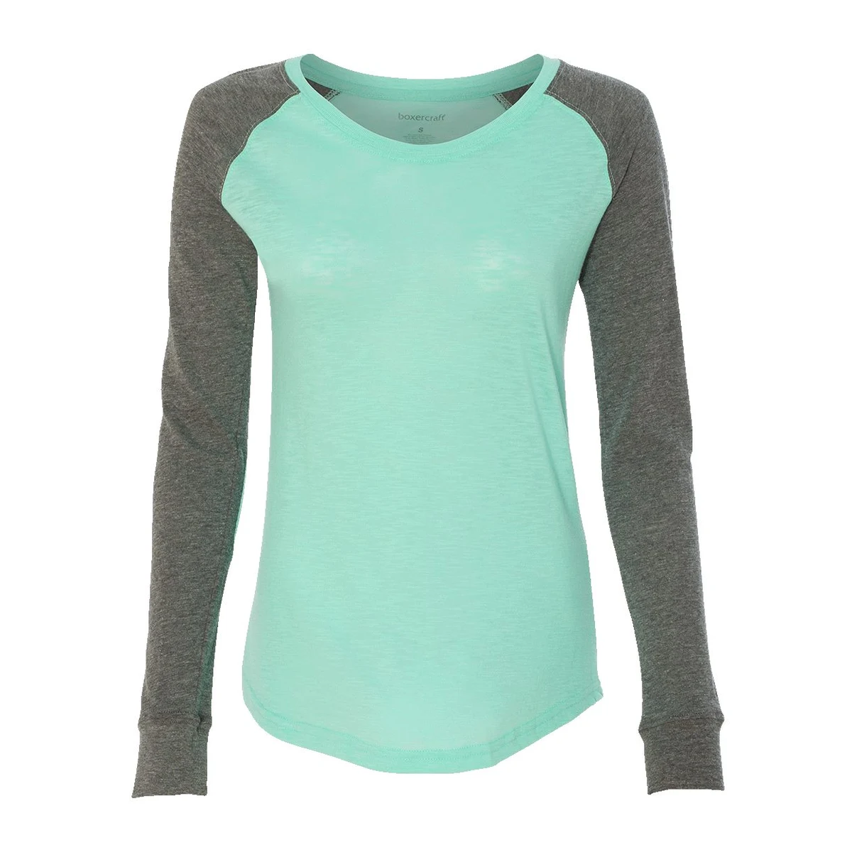 Women's Preppy Patch Slub Long Sleeve T-Shirt - T66 1