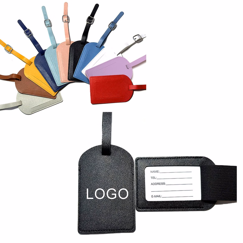 Luggage Tag Faux Leather for Suitcase Men Women Kids