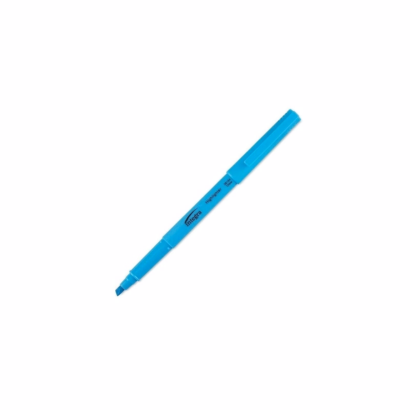 Pen Highlighters - Fluorescent Blue Chisel Tip