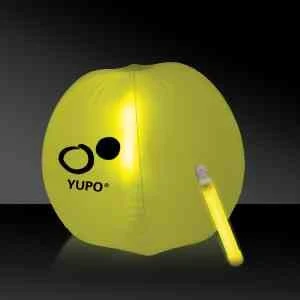 Translucent Yellow Beach Ball with Glow Light Stick 1