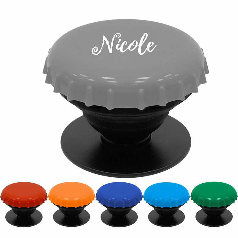 Bottle cap mobile phone holder
