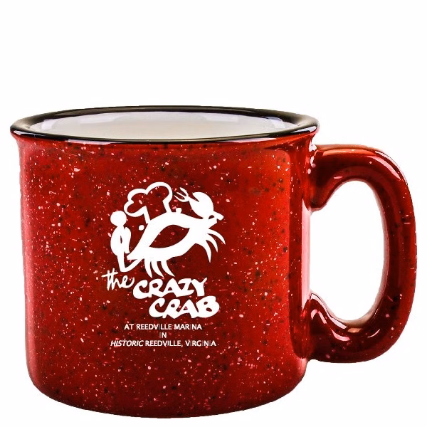 15 oz White Sante Fe Campfire Mug, Red