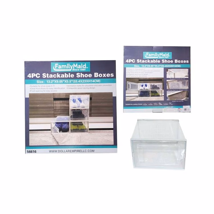 Stackable Shoe Boxes - 4 Piece