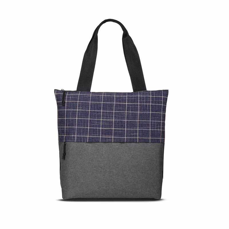 Flannel Check Accent Tote Bag