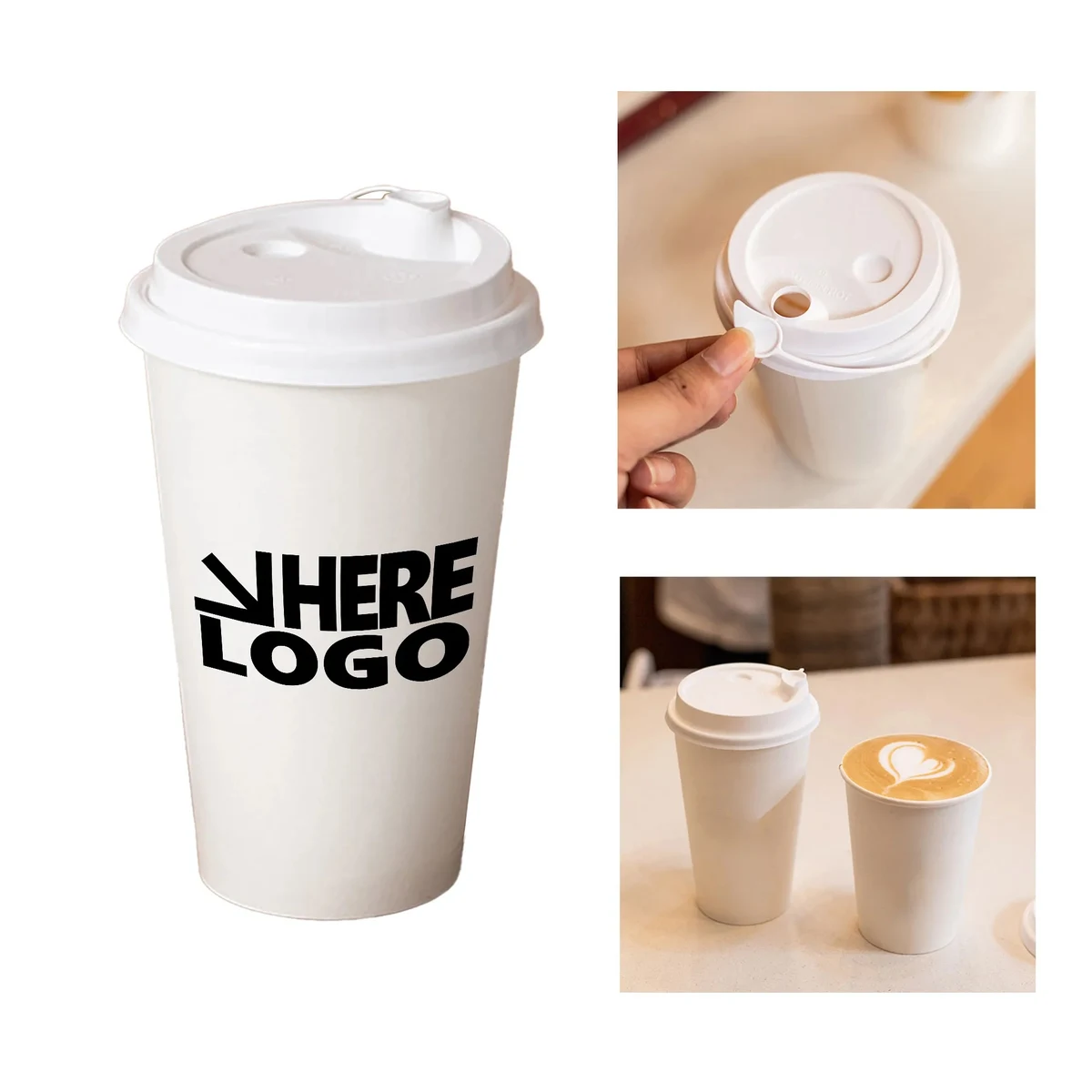16oz Paper Drinks Cup With Lids MOQ 100 1