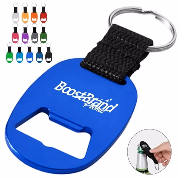 Custom Aluminum Bottle Opener Keychain 1.34 inches — Portable Bar & Brewery Giveaway