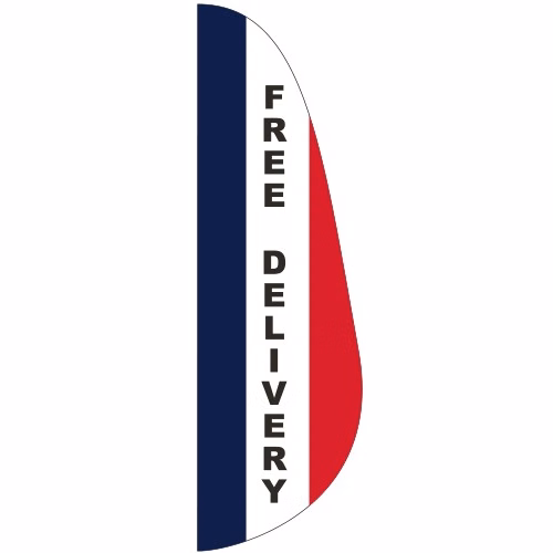 "FREE DELIVERY" 3' x 10' Message Feather Flag