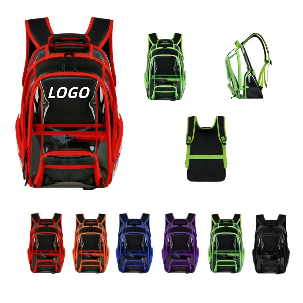 Large Shoe Compartment Transparent Backpack 1