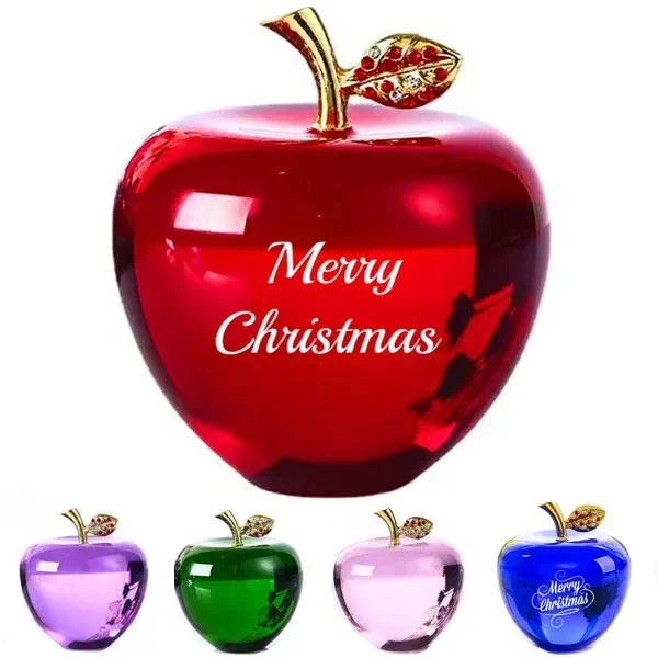 Crystal Glass Red Christmas Apples 1