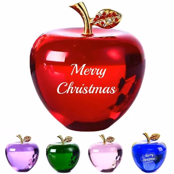 Crystal Glass Red Christmas Apples