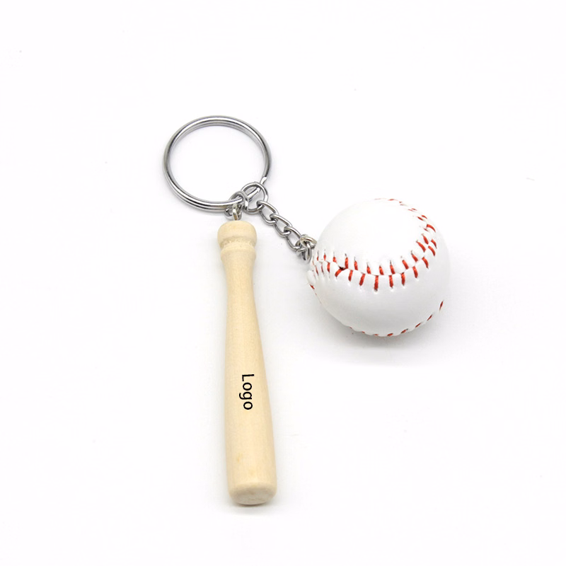Baseball Bat Wooden Key Pendant