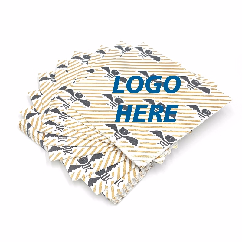 Custom Gold Foil Bee Disposable Paper Napkins