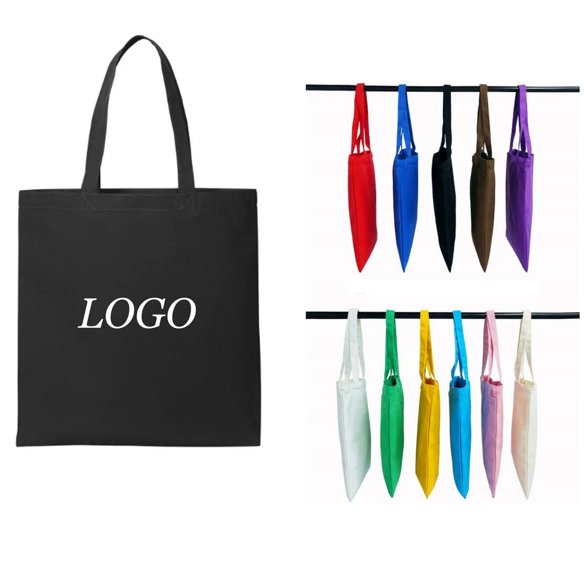 8 Oz Cotton Canvas Tote Bag (Custom), custom tote bag with logo imprint 1