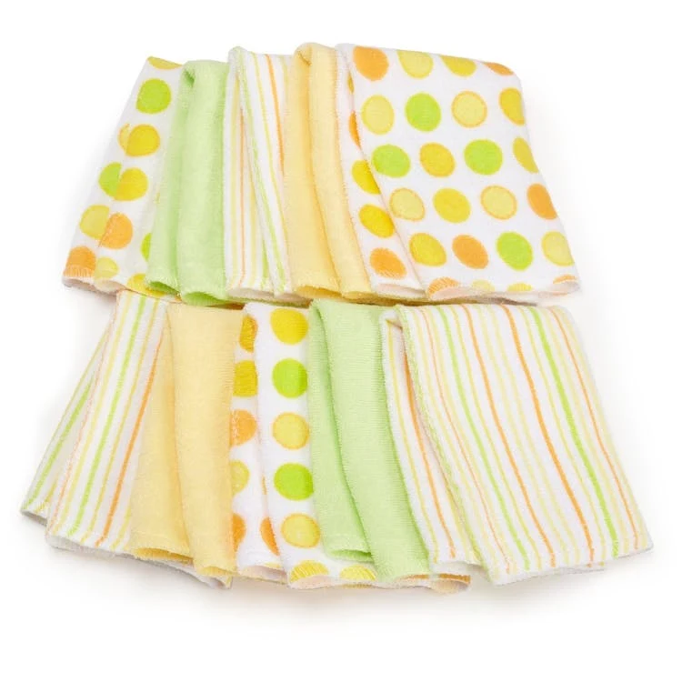 Terry Baby Washcloth - Yellow 10 Pack 1