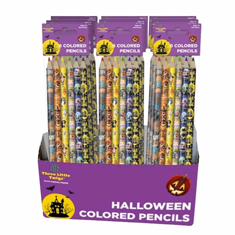 Colored Pencils - Halloween Foil Wrapped 6 Colors