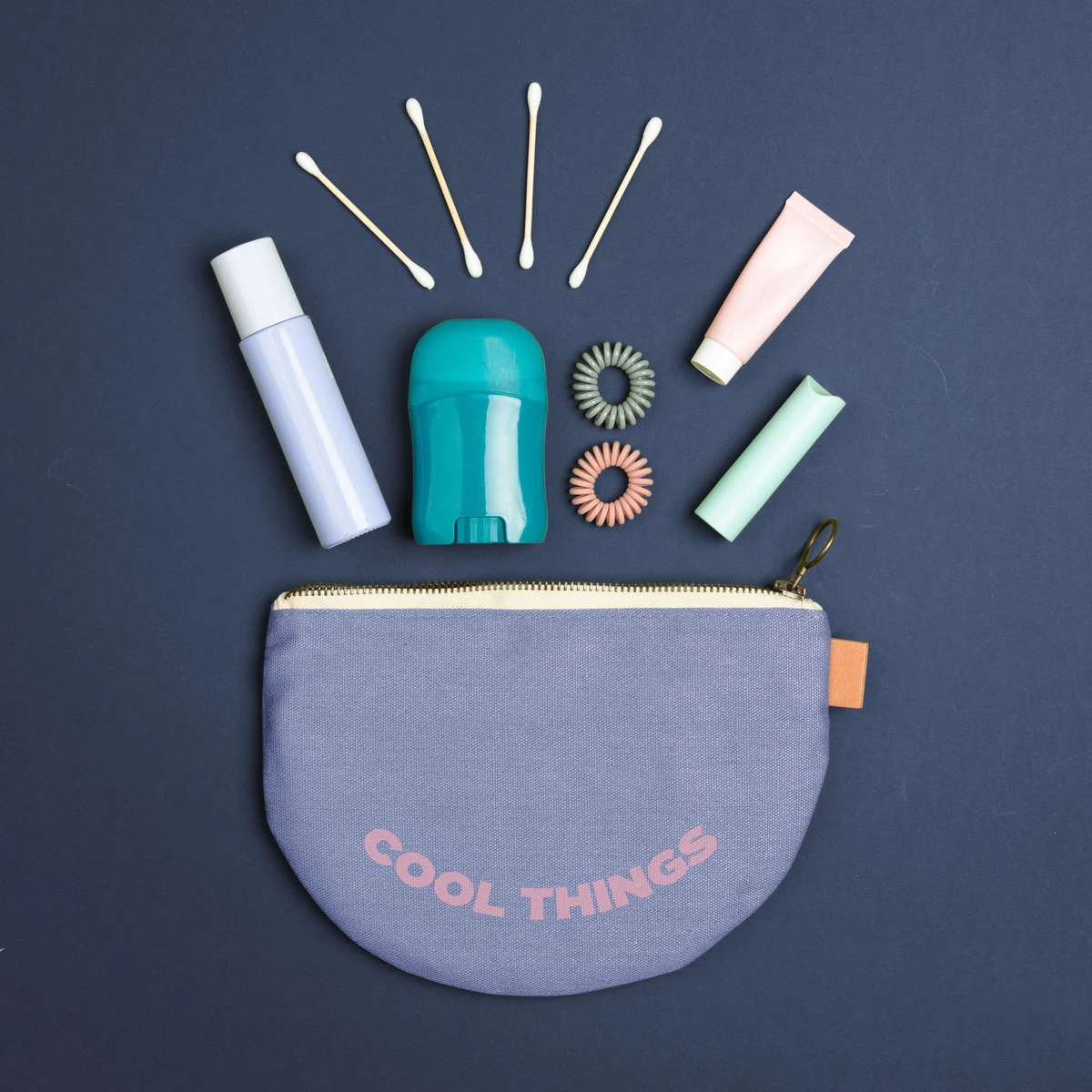 SLICE POUCH - COLORED CANVAS WITH LEATHER TAB 1